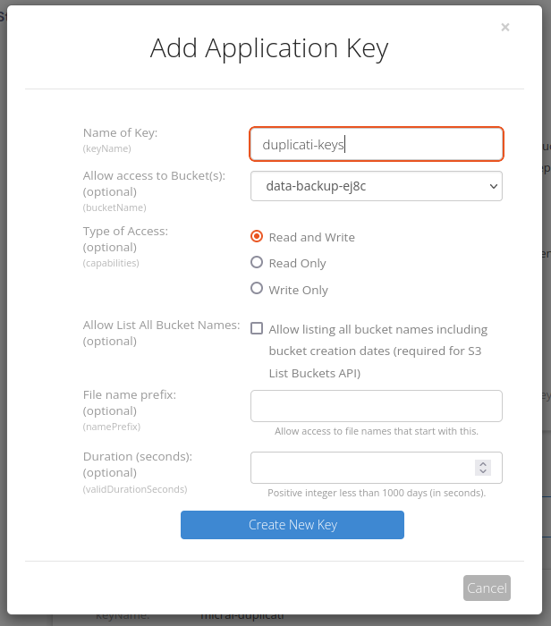 api key creation